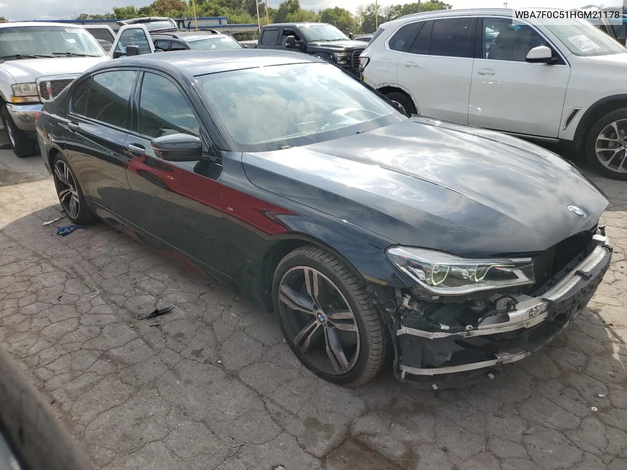 2017 BMW 750 I VIN: WBA7F0C51HGM21178 Lot: 69698664