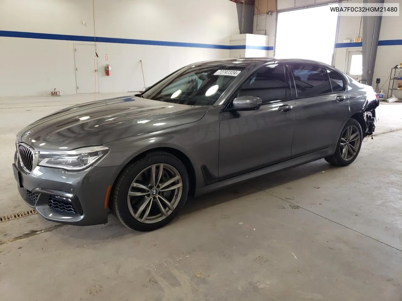 2017 BMW 750 I VIN: WBA7F0C32HGM21480 Lot: 72747324