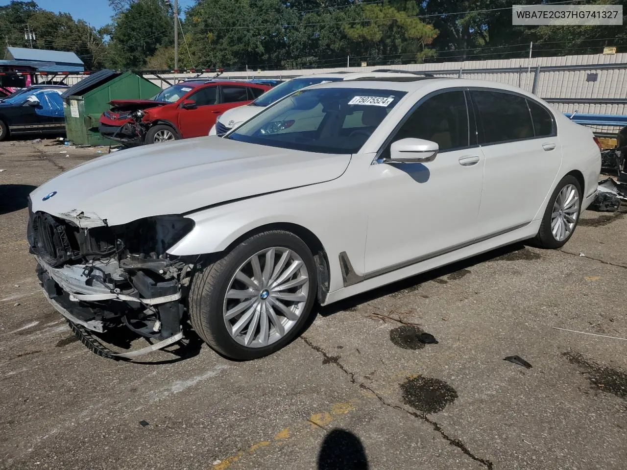 2017 BMW 740 I VIN: WBA7E2C37HG741327 Lot: 75075524