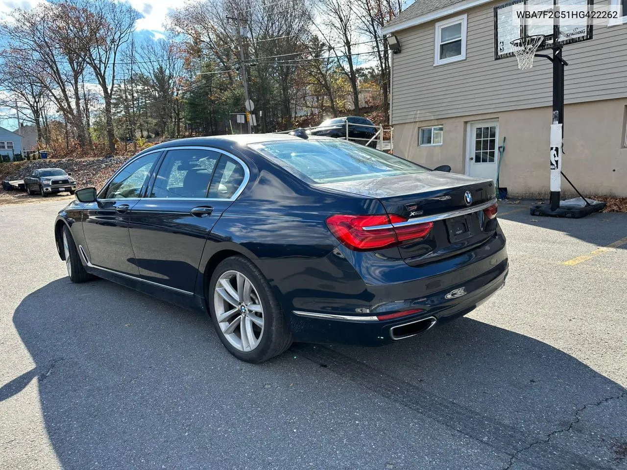 2017 BMW 750 Xi VIN: WBA7F2C51HG422262 Lot: 80076524