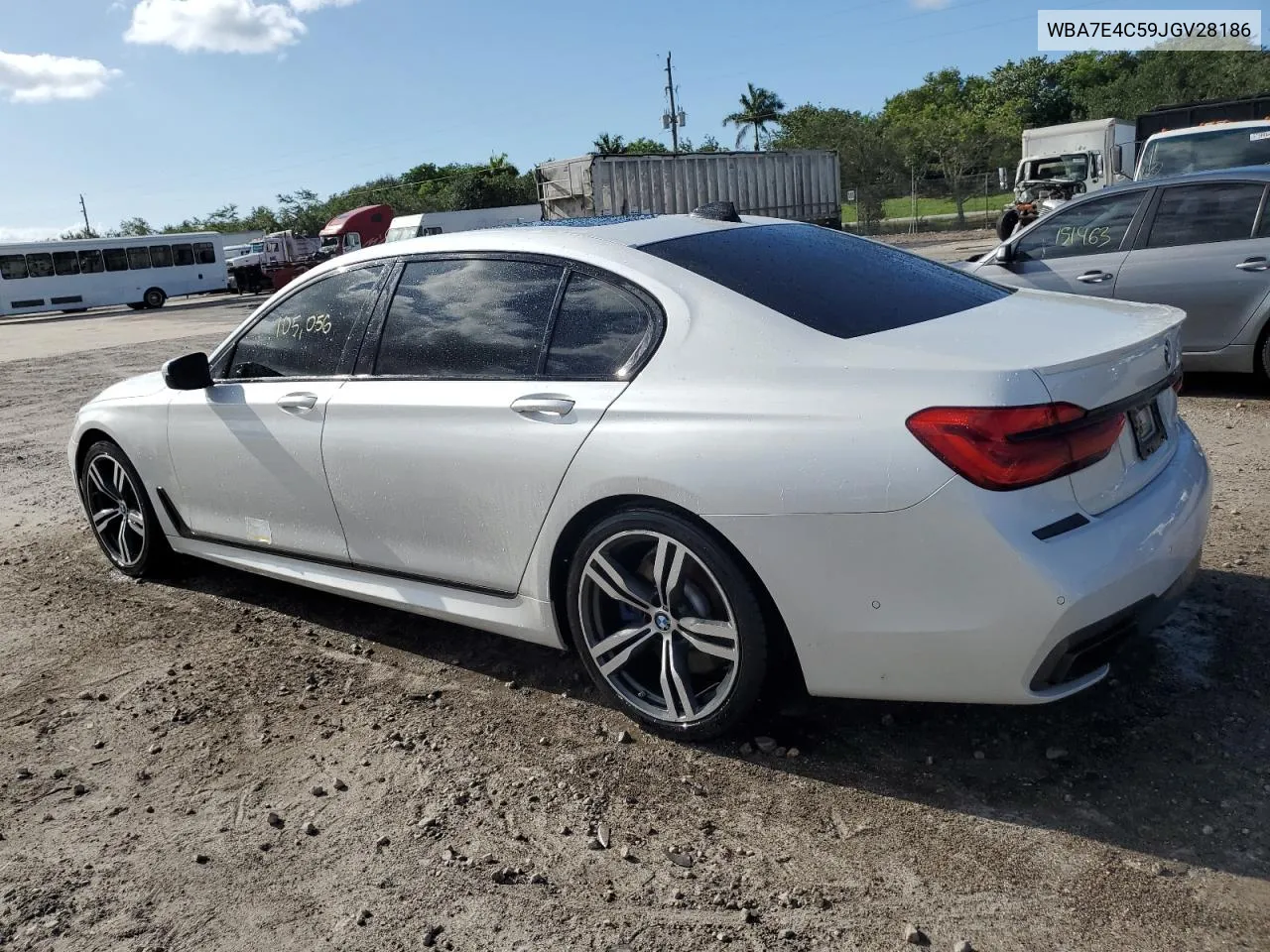 2018 BMW 740 Xi VIN: WBA7E4C59JGV28186 Lot: 59627434