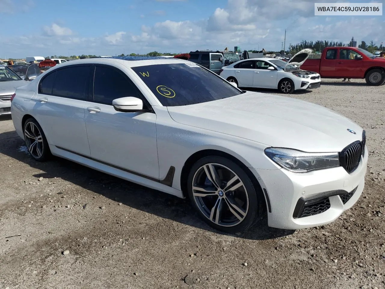 2018 BMW 740 Xi VIN: WBA7E4C59JGV28186 Lot: 59627434