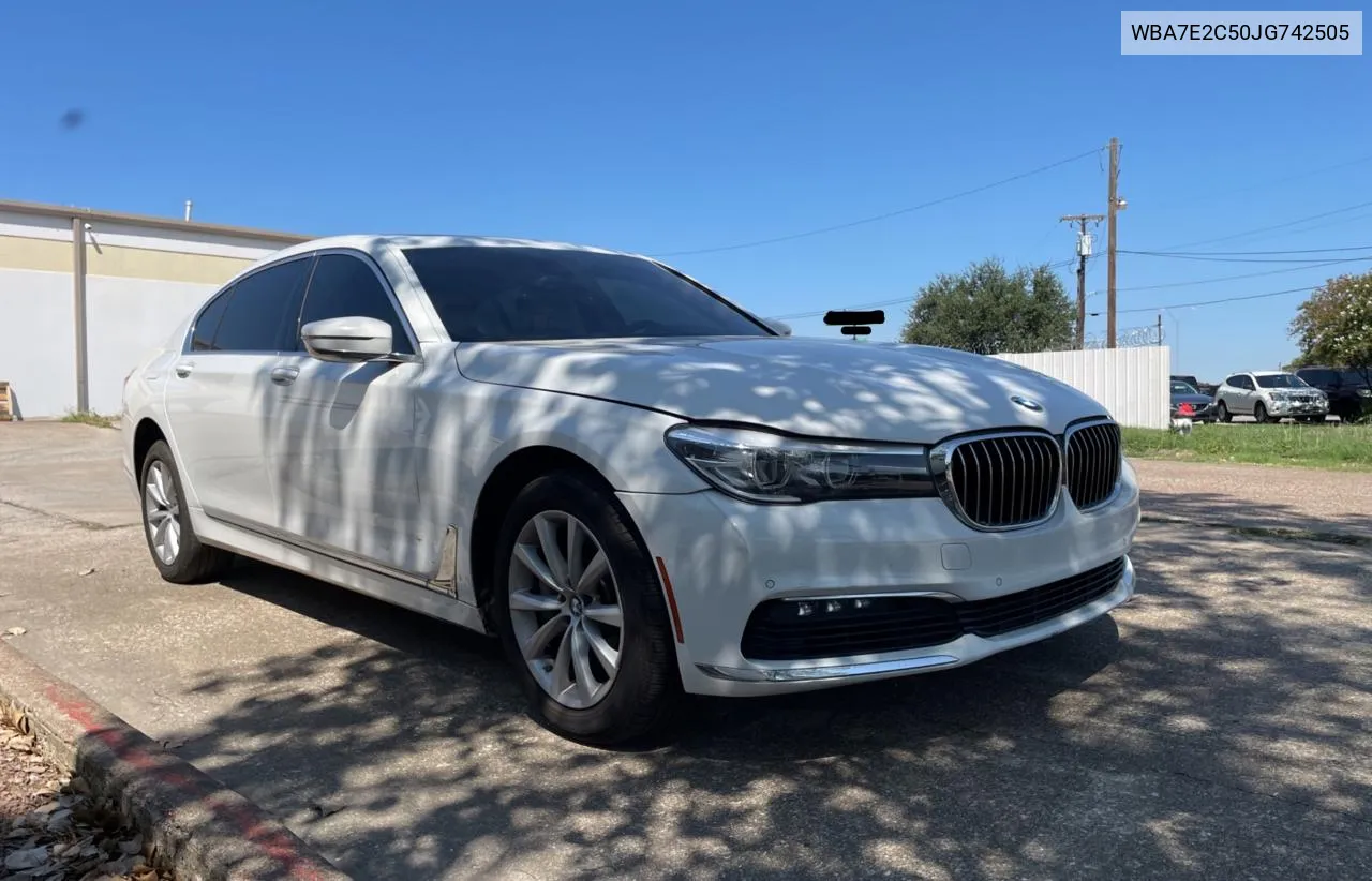 2018 BMW 740 I VIN: WBA7E2C50JG742505 Lot: 71771404