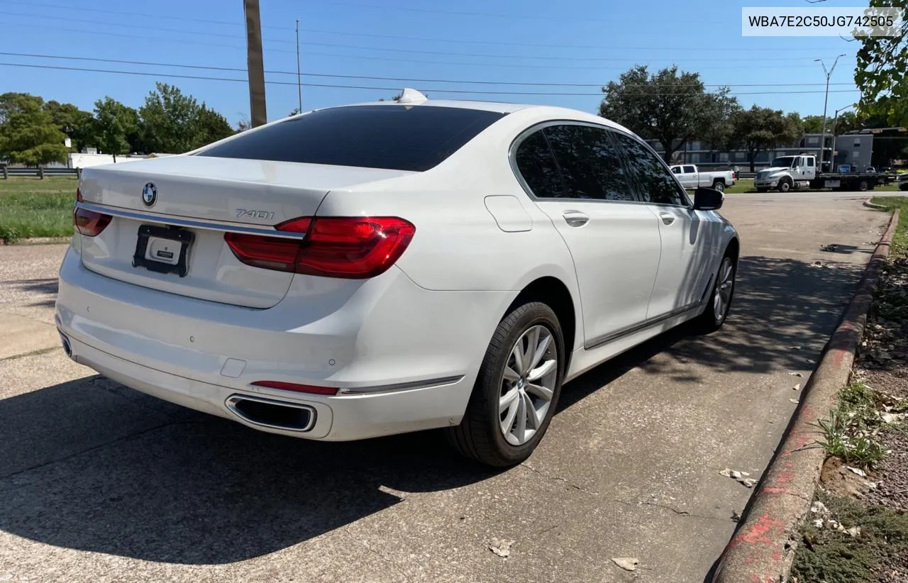 2018 BMW 740 I VIN: WBA7E2C50JG742505 Lot: 71771404