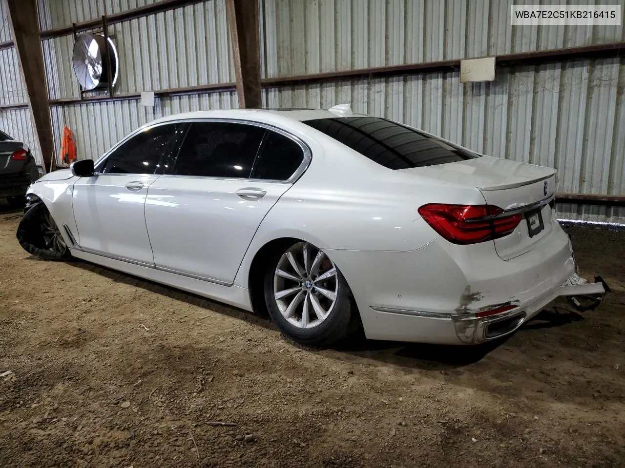 2019 BMW 740 I VIN: WBA7E2C51KB216415 Lot: 68750524