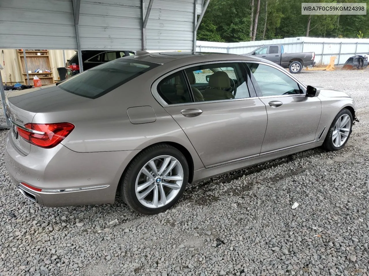 2019 BMW 750 I VIN: WBA7F0C59KGM24398 Lot: 69959404