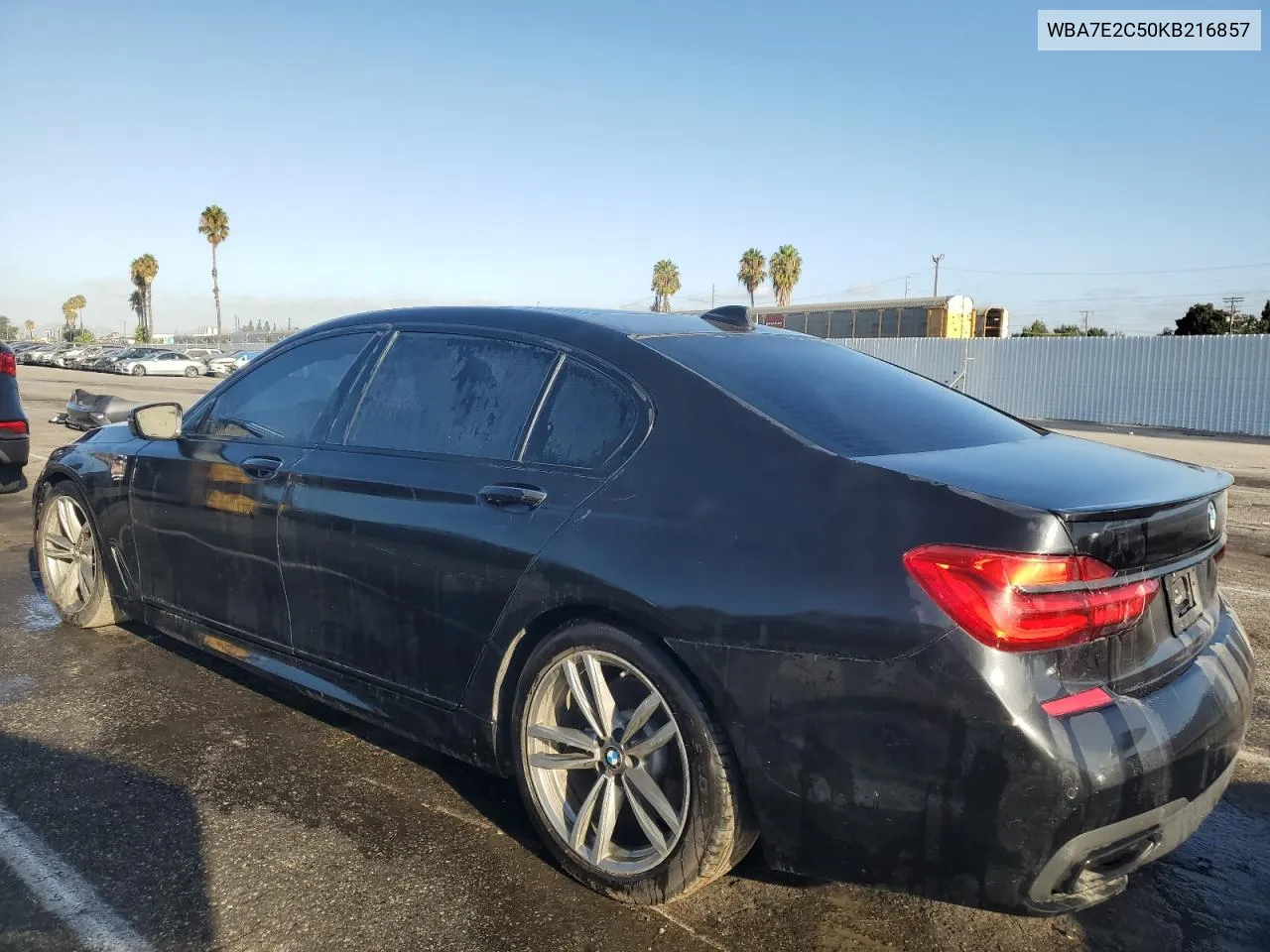 2019 BMW 740 I VIN: WBA7E2C50KB216857 Lot: 71806514