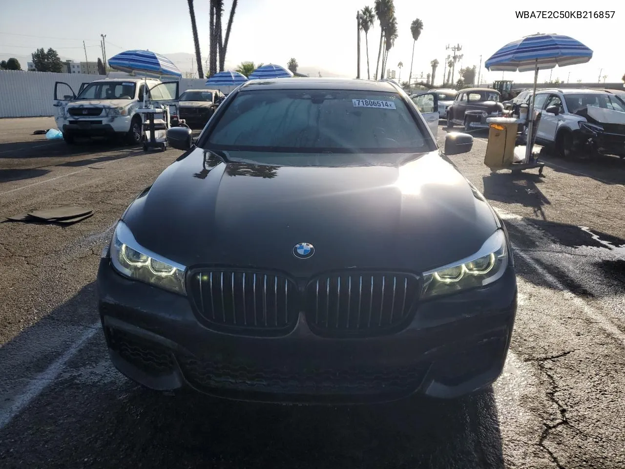 2019 BMW 740 I VIN: WBA7E2C50KB216857 Lot: 71806514