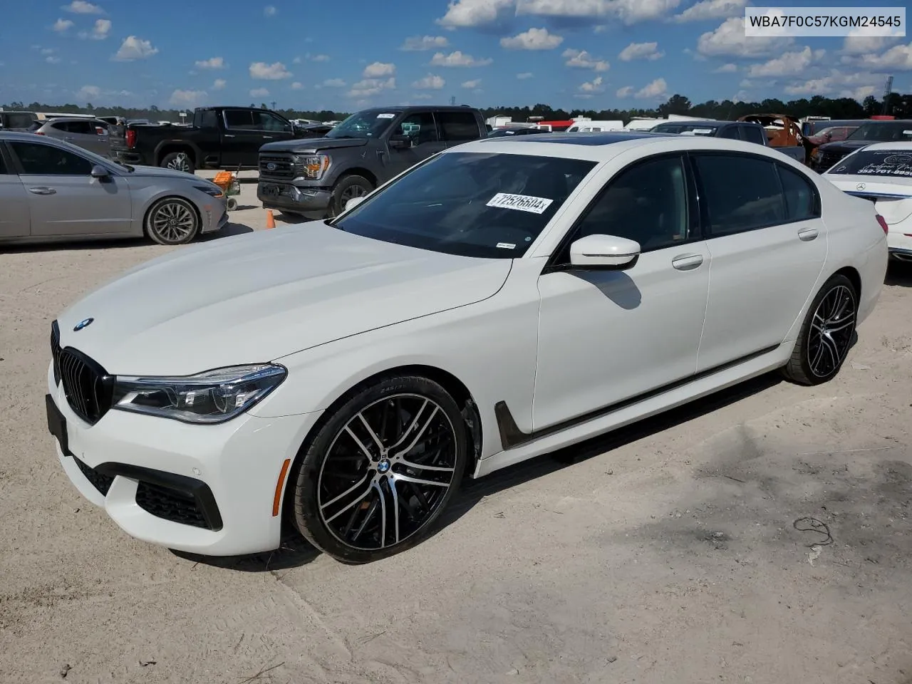 2019 BMW 750 I VIN: WBA7F0C57KGM24545 Lot: 72526604