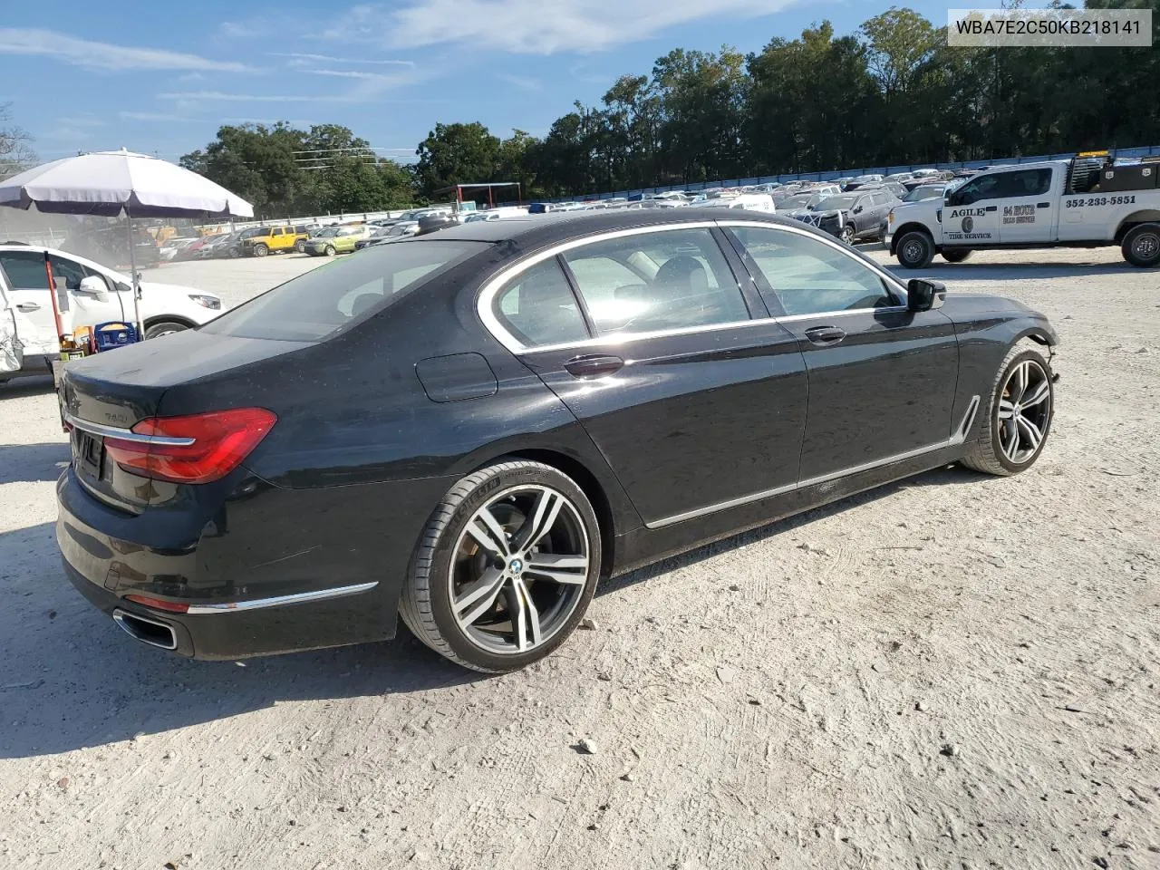 2019 BMW 740 I VIN: WBA7E2C50KB218141 Lot: 75610844