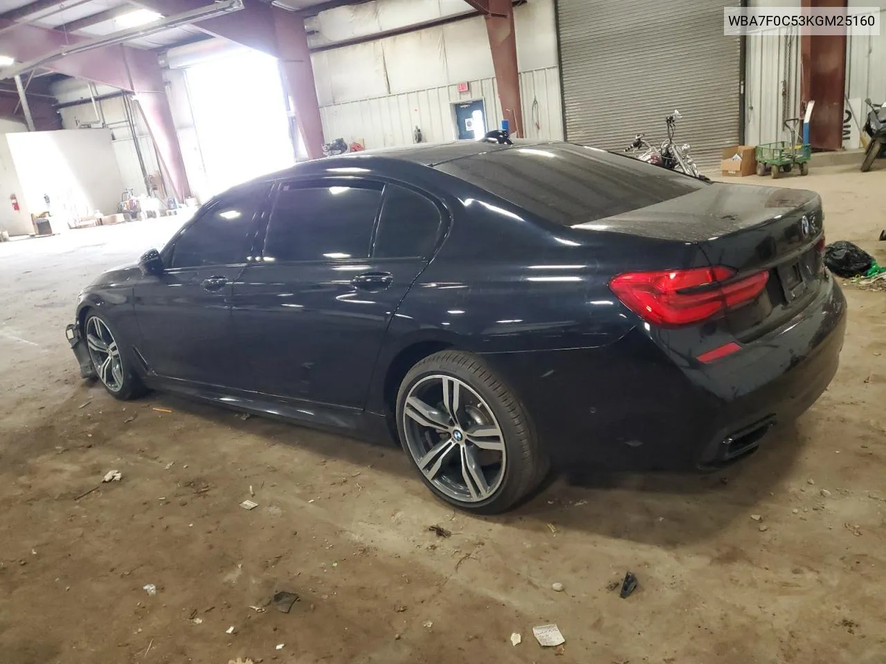 2019 BMW 750 I VIN: WBA7F0C53KGM25160 Lot: 77334944