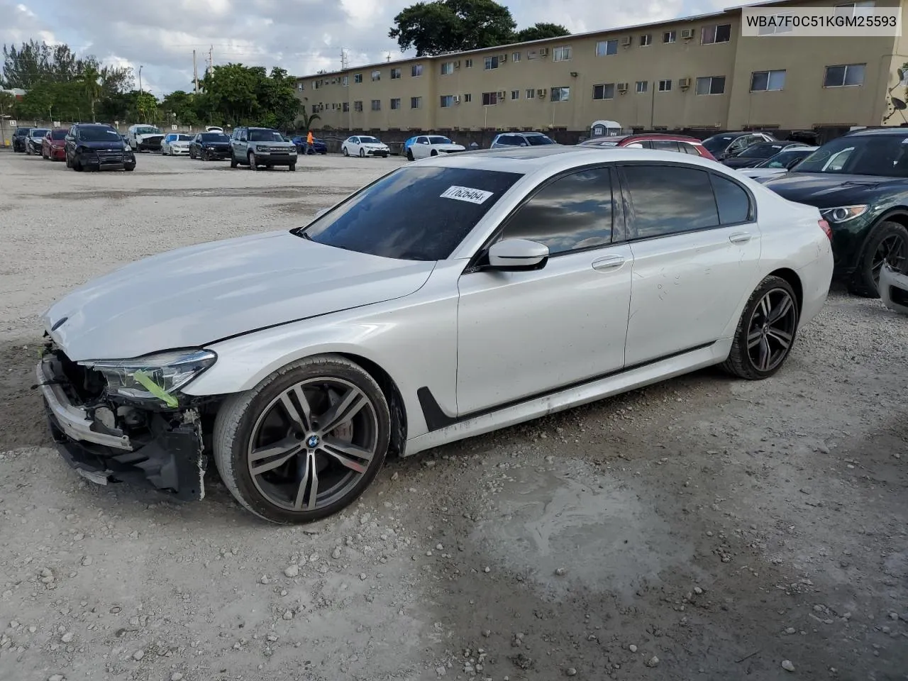 2019 BMW 750 I VIN: WBA7F0C51KGM25593 Lot: 77626464