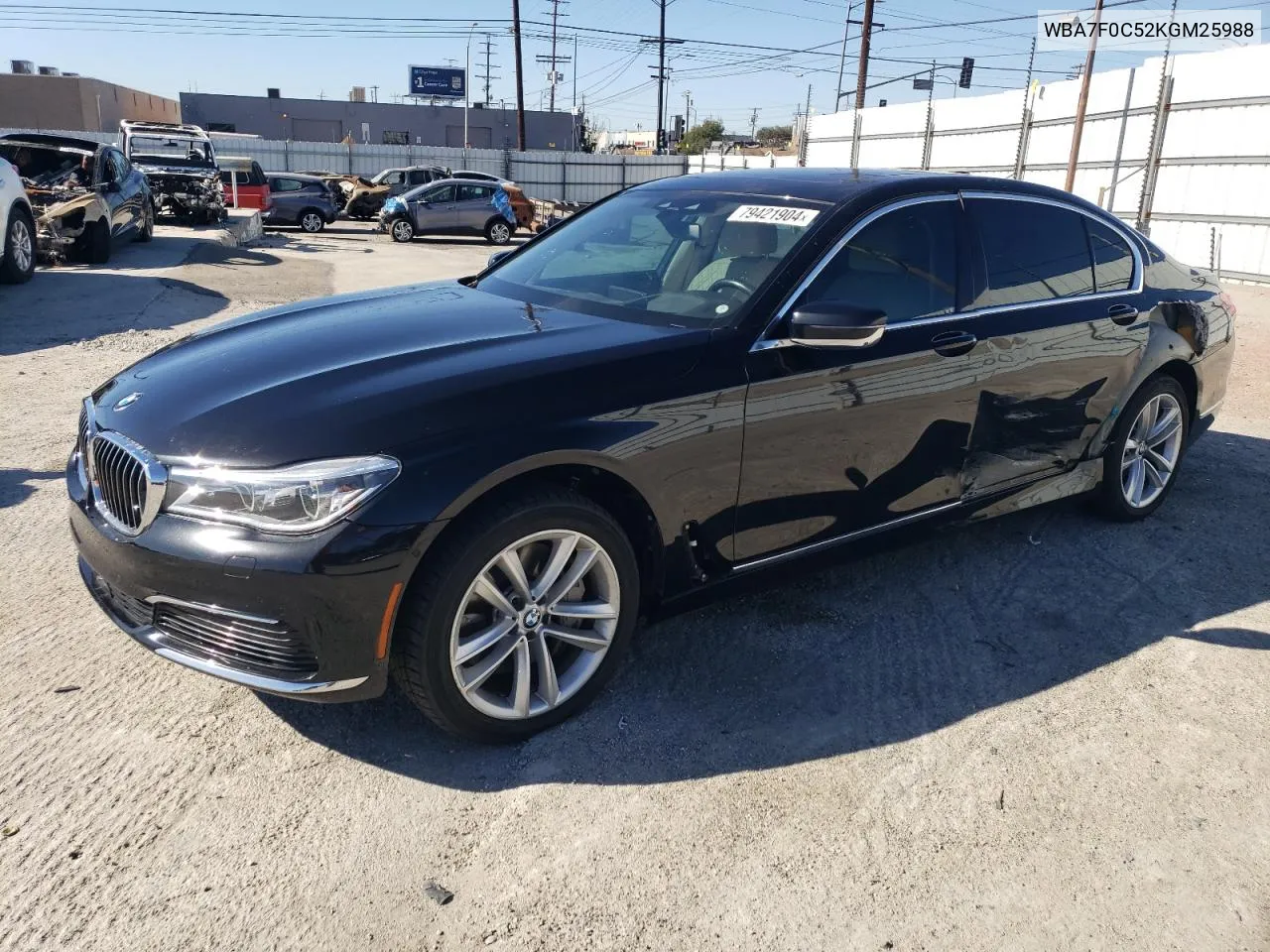 2019 BMW 750 I VIN: WBA7F0C52KGM25988 Lot: 79421904