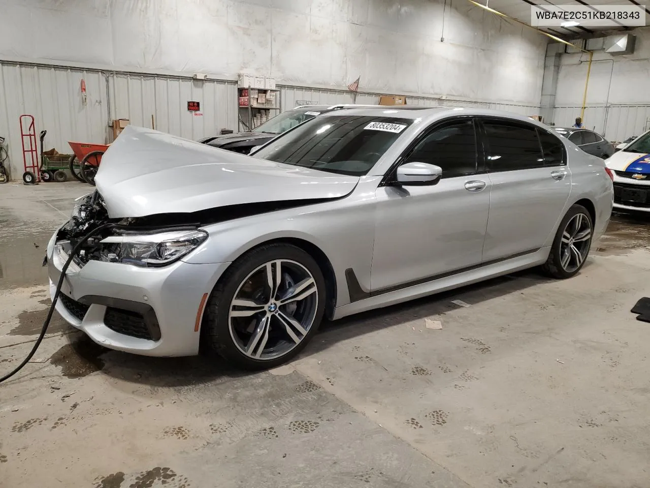 2019 BMW 740 I VIN: WBA7E2C51KB218343 Lot: 80353204