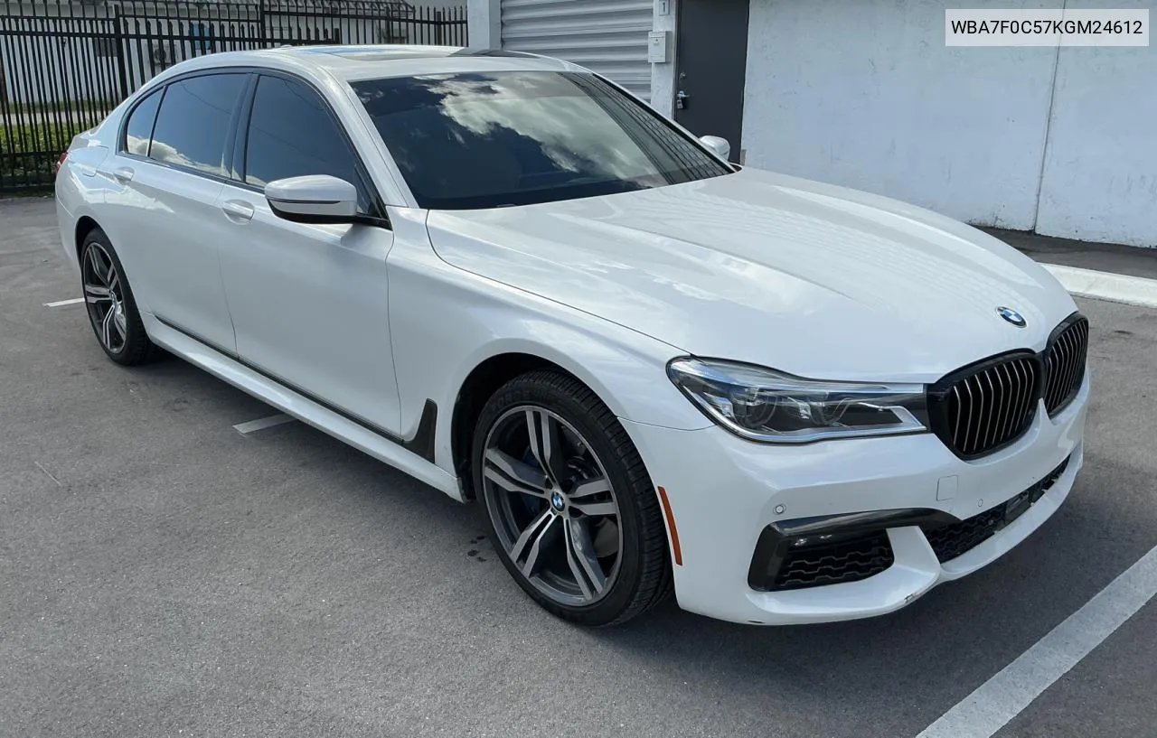 2019 BMW 750 I VIN: WBA7F0C57KGM24612 Lot: 80483144