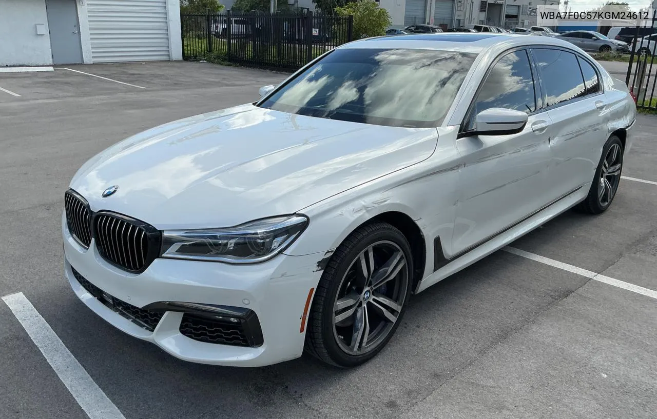 2019 BMW 750 I VIN: WBA7F0C57KGM24612 Lot: 80483144