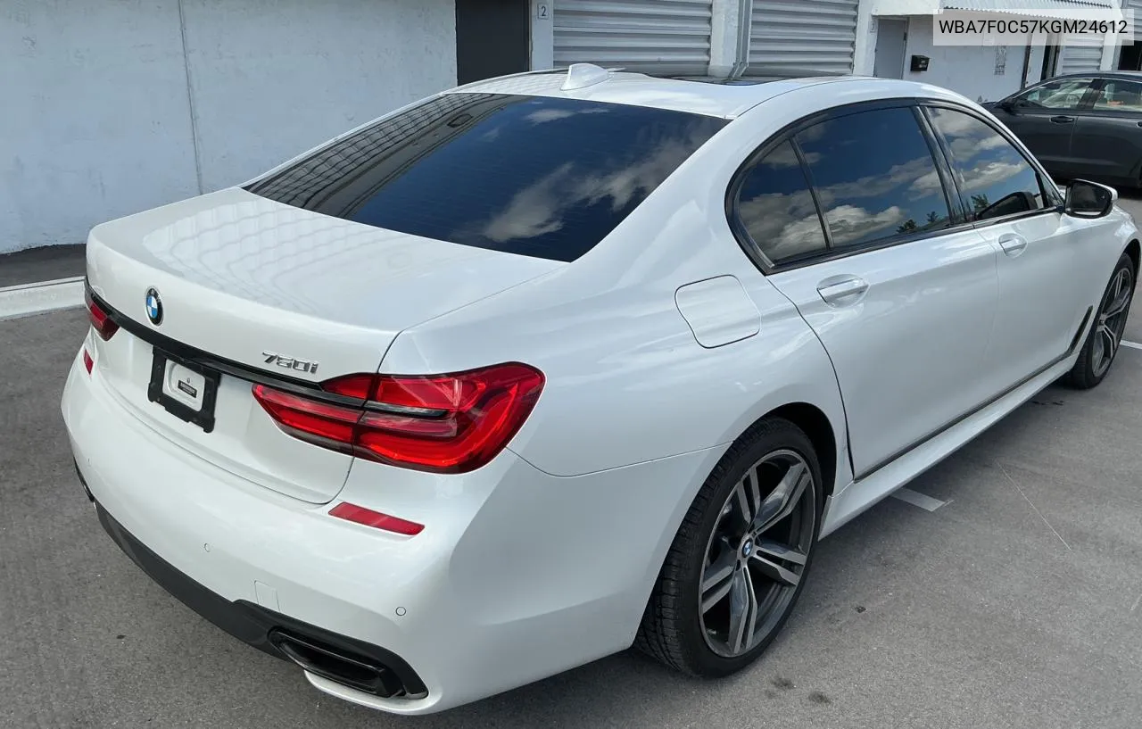 2019 BMW 750 I VIN: WBA7F0C57KGM24612 Lot: 80483144