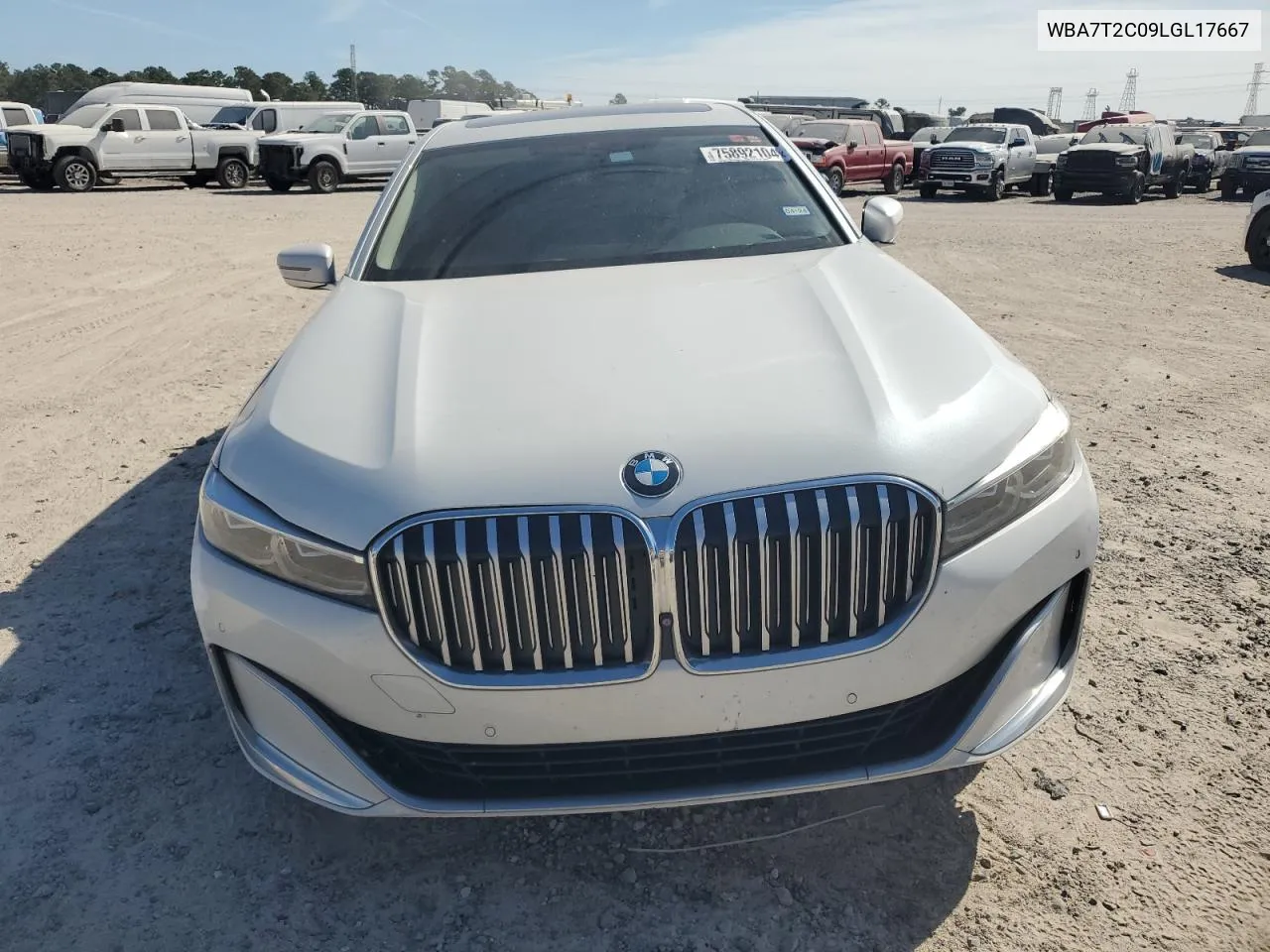 2020 BMW 740 I VIN: WBA7T2C09LGL17667 Lot: 75892104