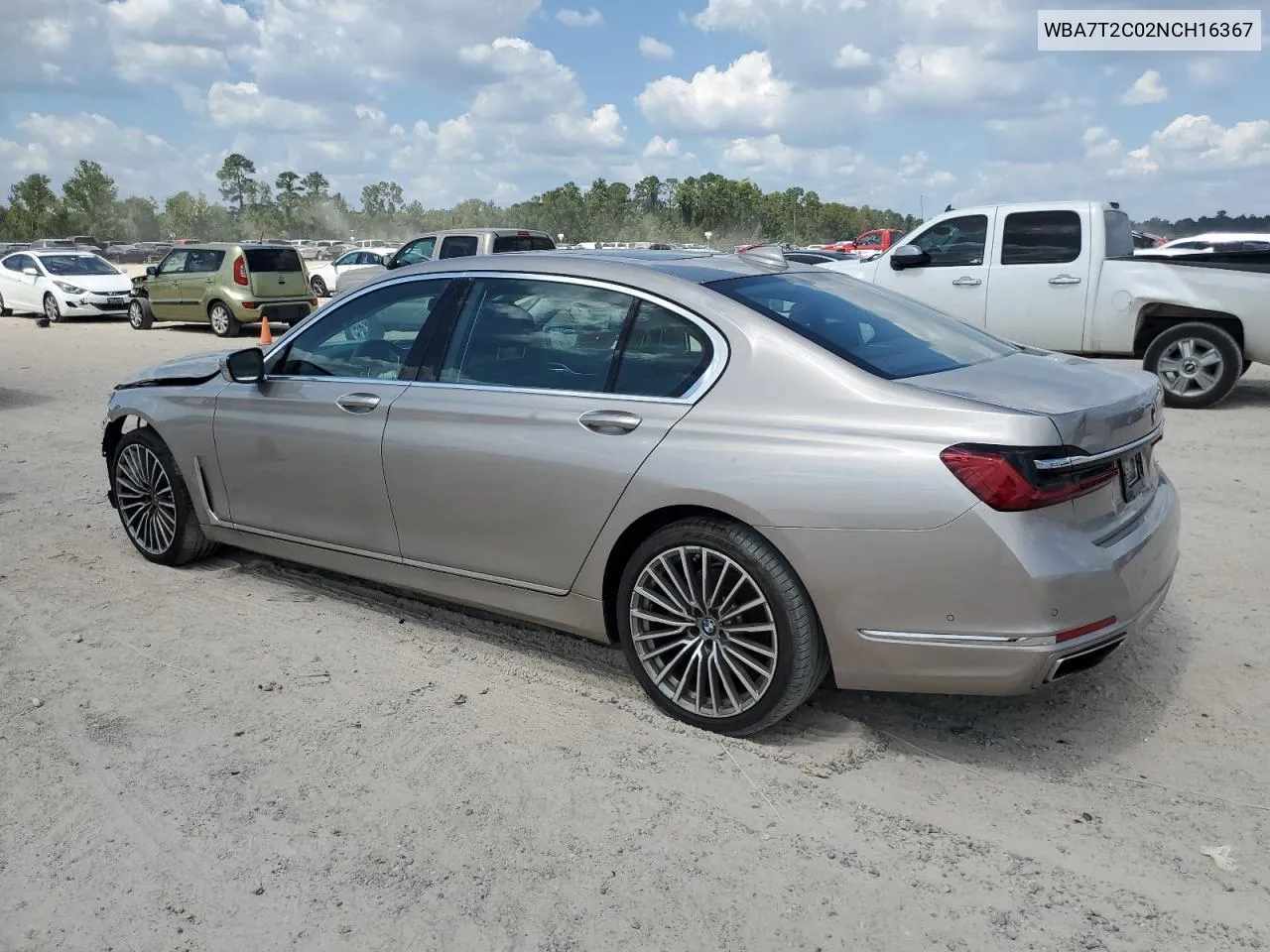 2022 BMW 740 I VIN: WBA7T2C02NCH16367 Lot: 70795374