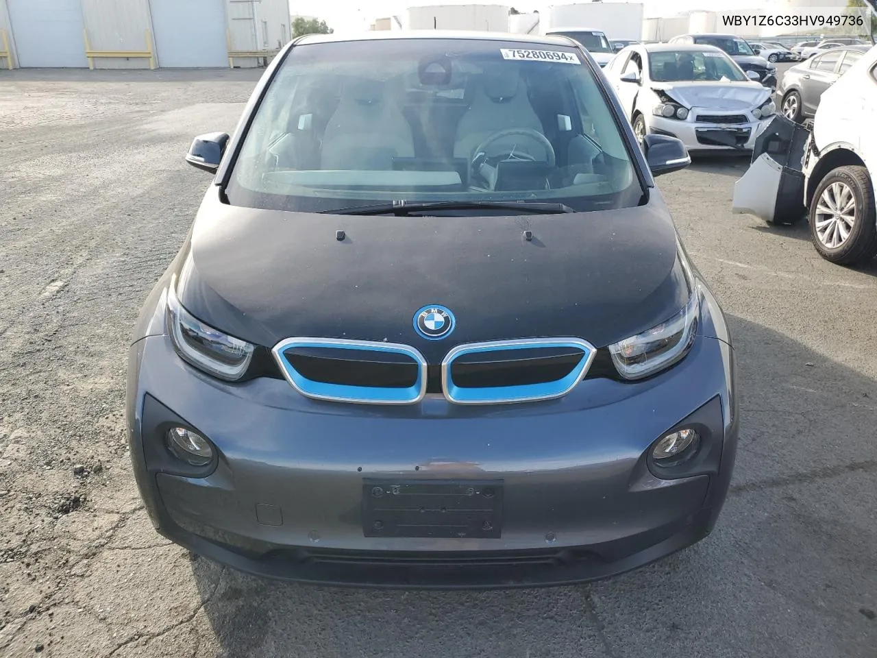 2017 BMW I3 Bev VIN: WBY1Z6C33HV949736 Lot: 75280694