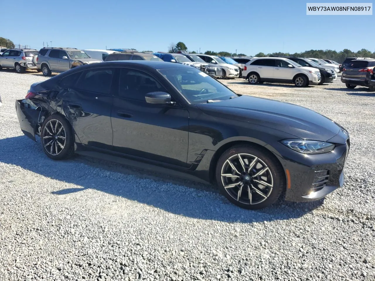 2022 BMW I4 Edrive 40 VIN: WBY73AW08NFN08917 Lot: 75548434