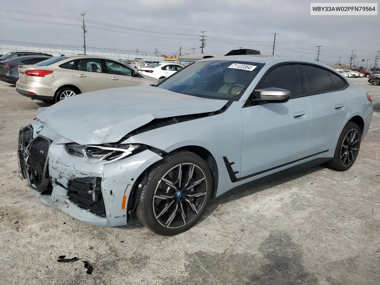 2023 BMW I4 M50 VIN: WBY33AW02PFN79564 Lot: 71122354