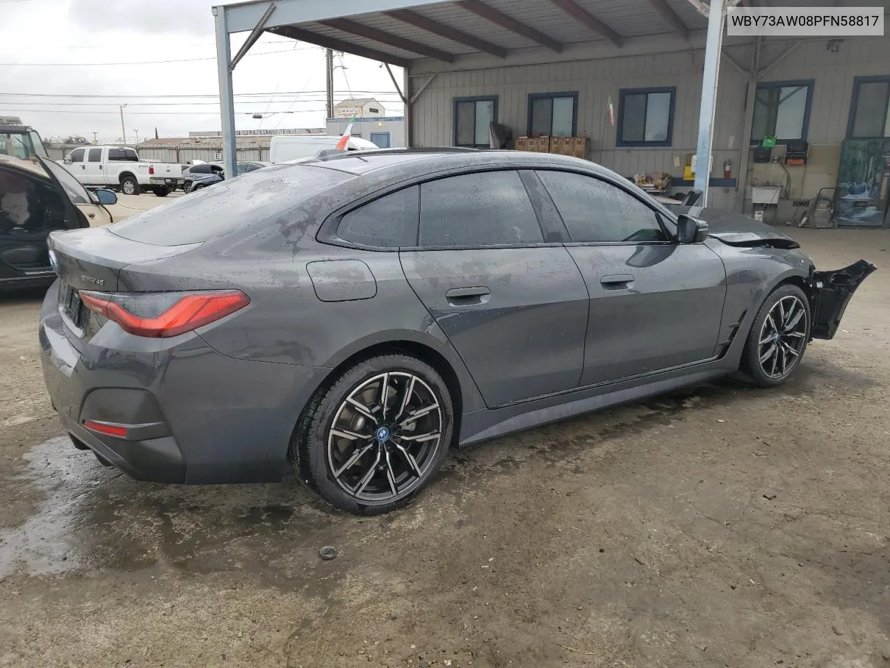 2023 BMW I4 Edrive 40 VIN: WBY73AW08PFN58817 Lot: 72251234