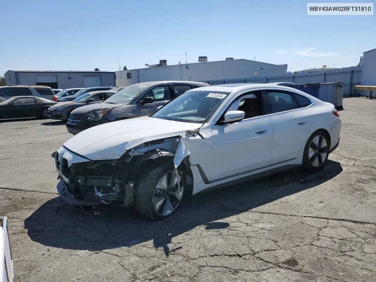 2024 BMW I4 Edrive 35 VIN: WBY43AW02RFT31810 Lot: 72712534