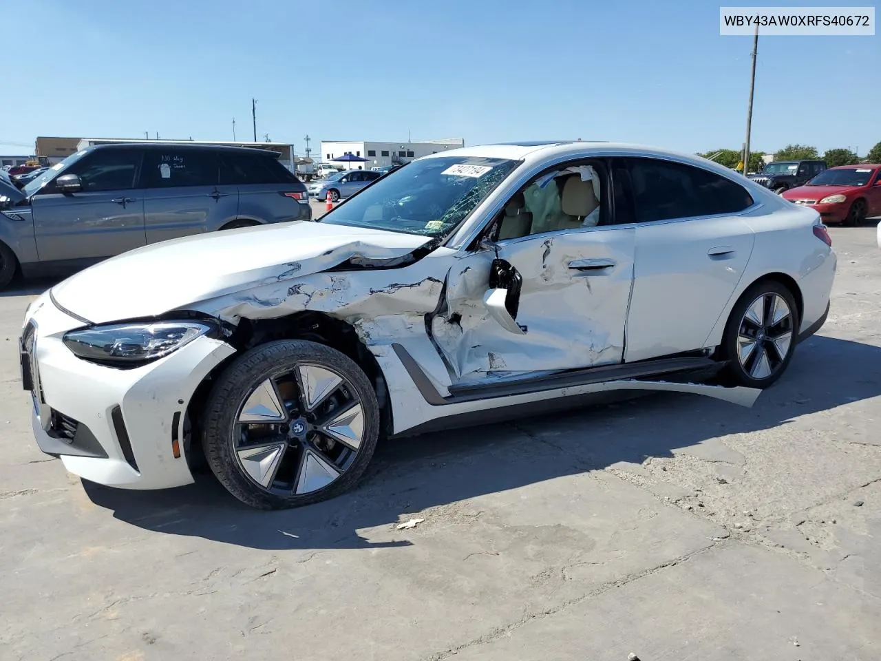 2024 BMW I4 Edrive 35 VIN: WBY43AW0XRFS40672 Lot: 73427194