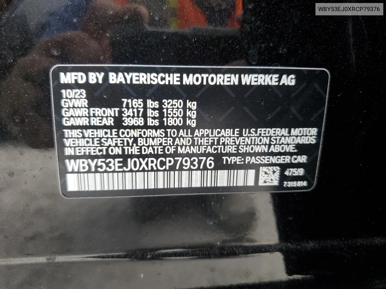 WBY53EJ0XRCP79376 2024 BMW I7 xDrive60