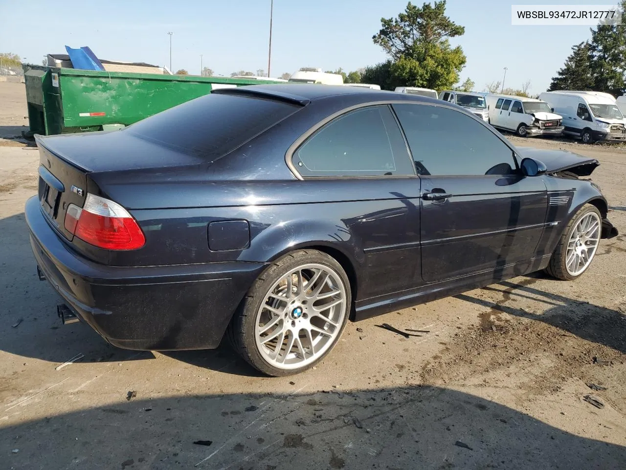 2002 BMW M3 VIN: WBSBL93472JR12777 Lot: 74556924