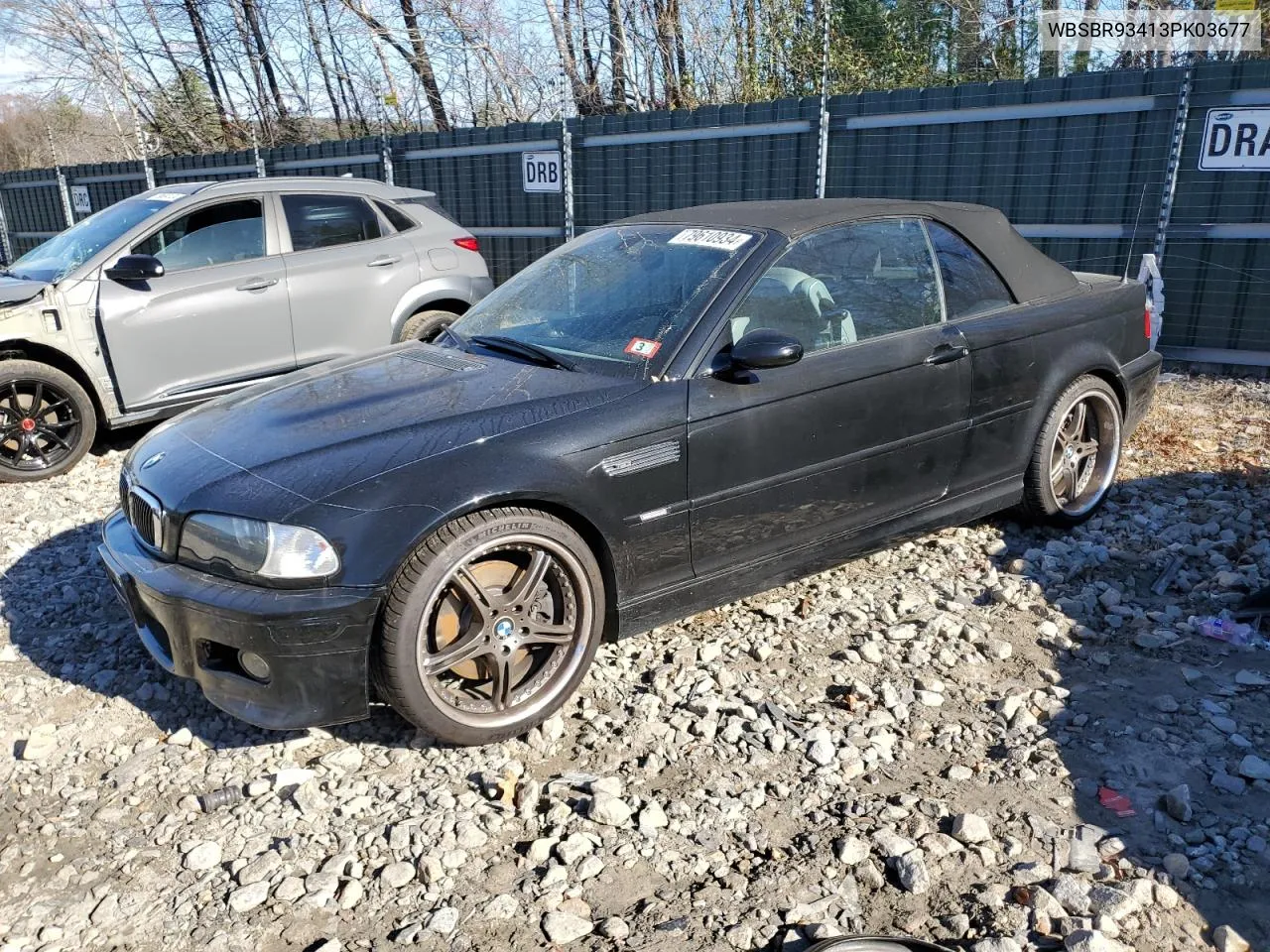 2003 BMW M3 VIN: WBSBR93413PK03677 Lot: 79610934