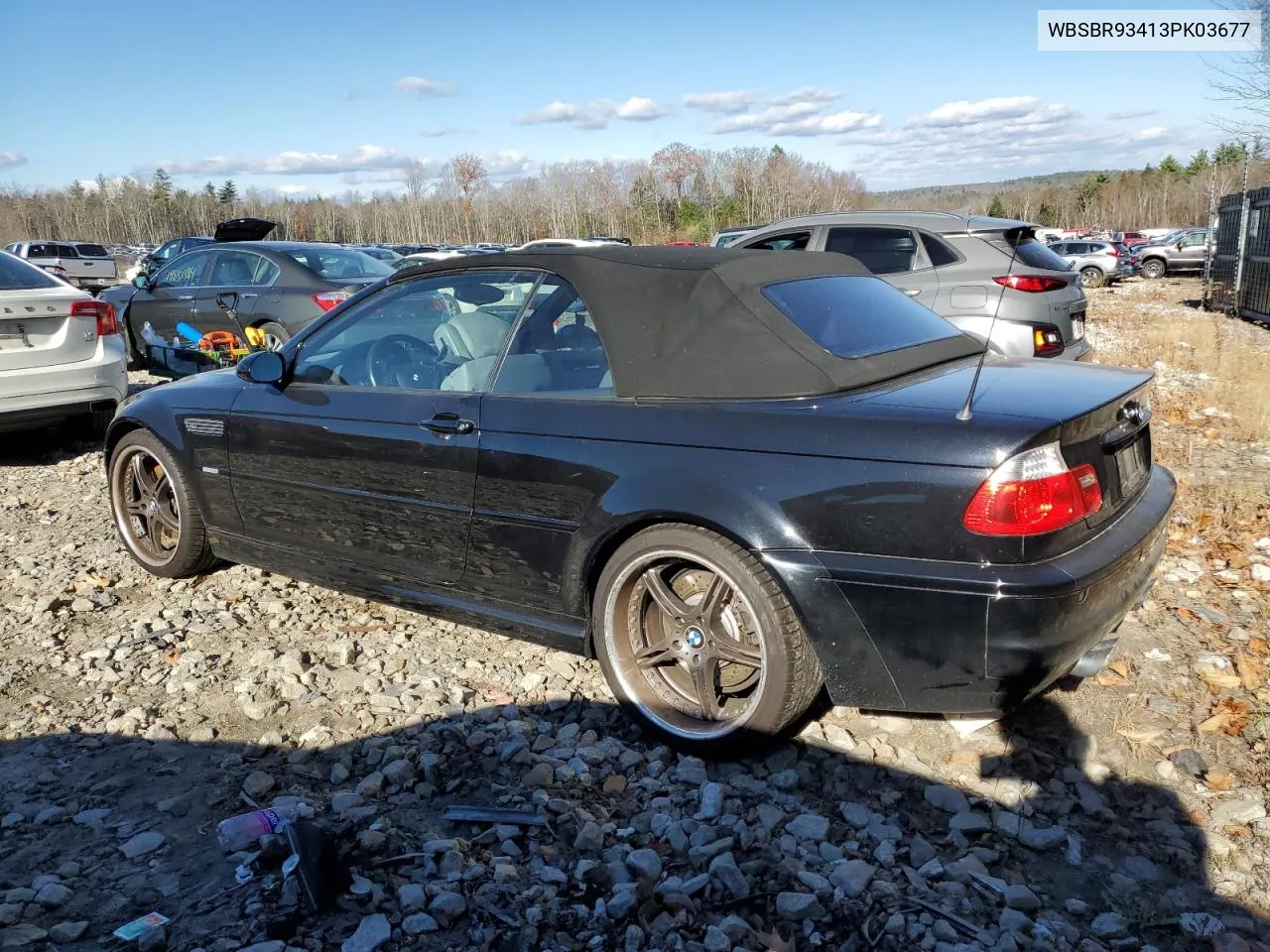 2003 BMW M3 VIN: WBSBR93413PK03677 Lot: 79610934