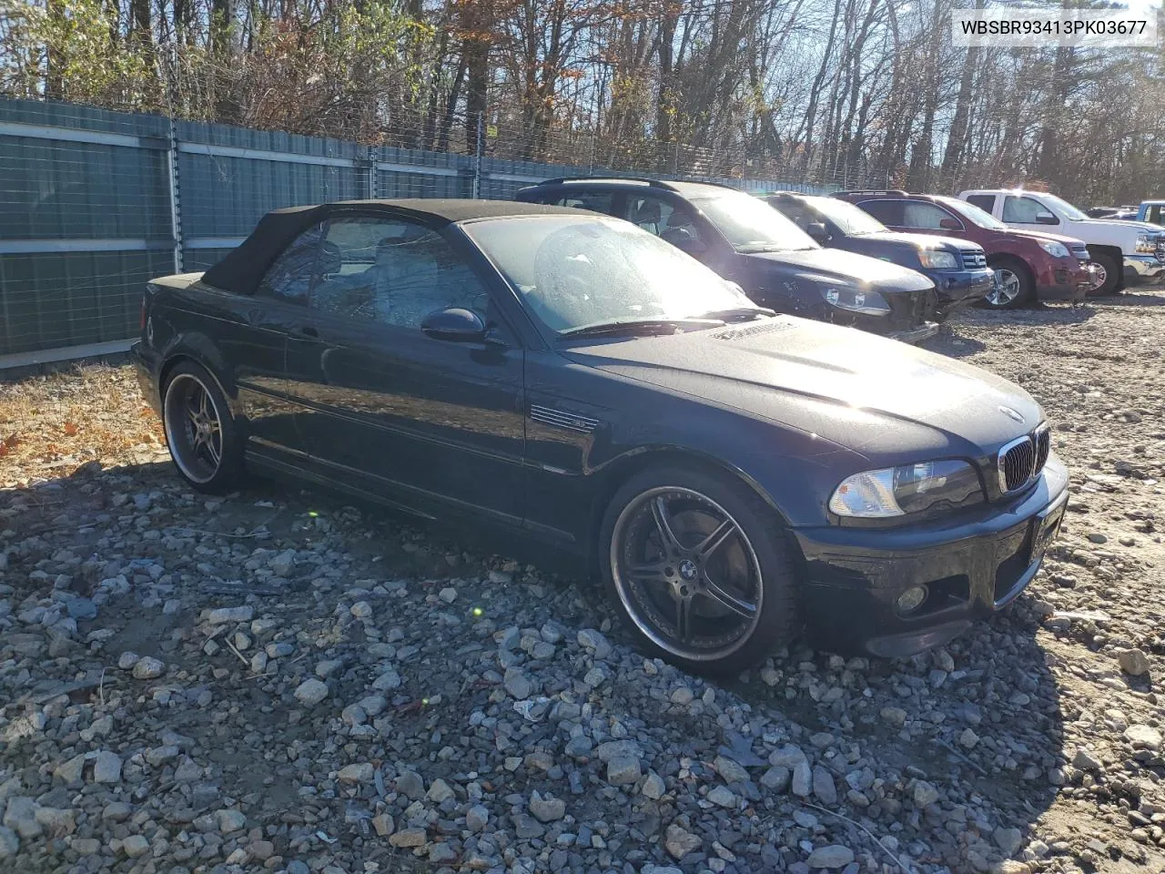 2003 BMW M3 VIN: WBSBR93413PK03677 Lot: 79610934