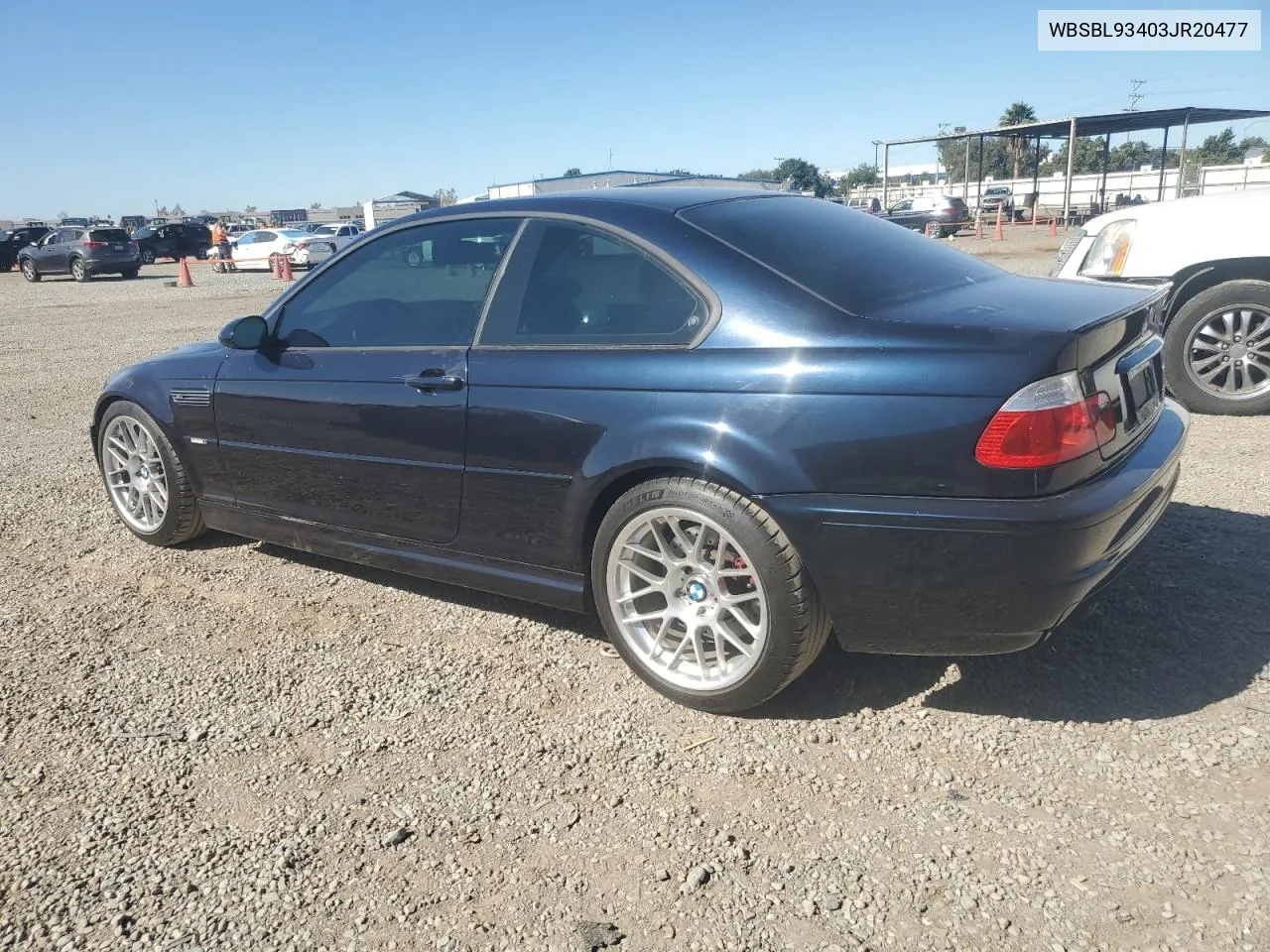 2003 BMW M3 VIN: WBSBL93403JR20477 Lot: 79690224