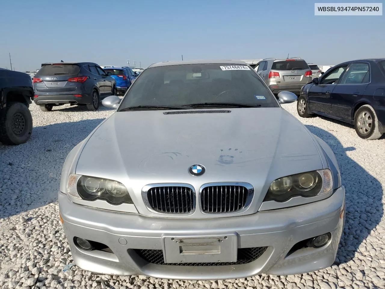 2004 BMW M3 VIN: WBSBL93474PN57240 Lot: 75748474