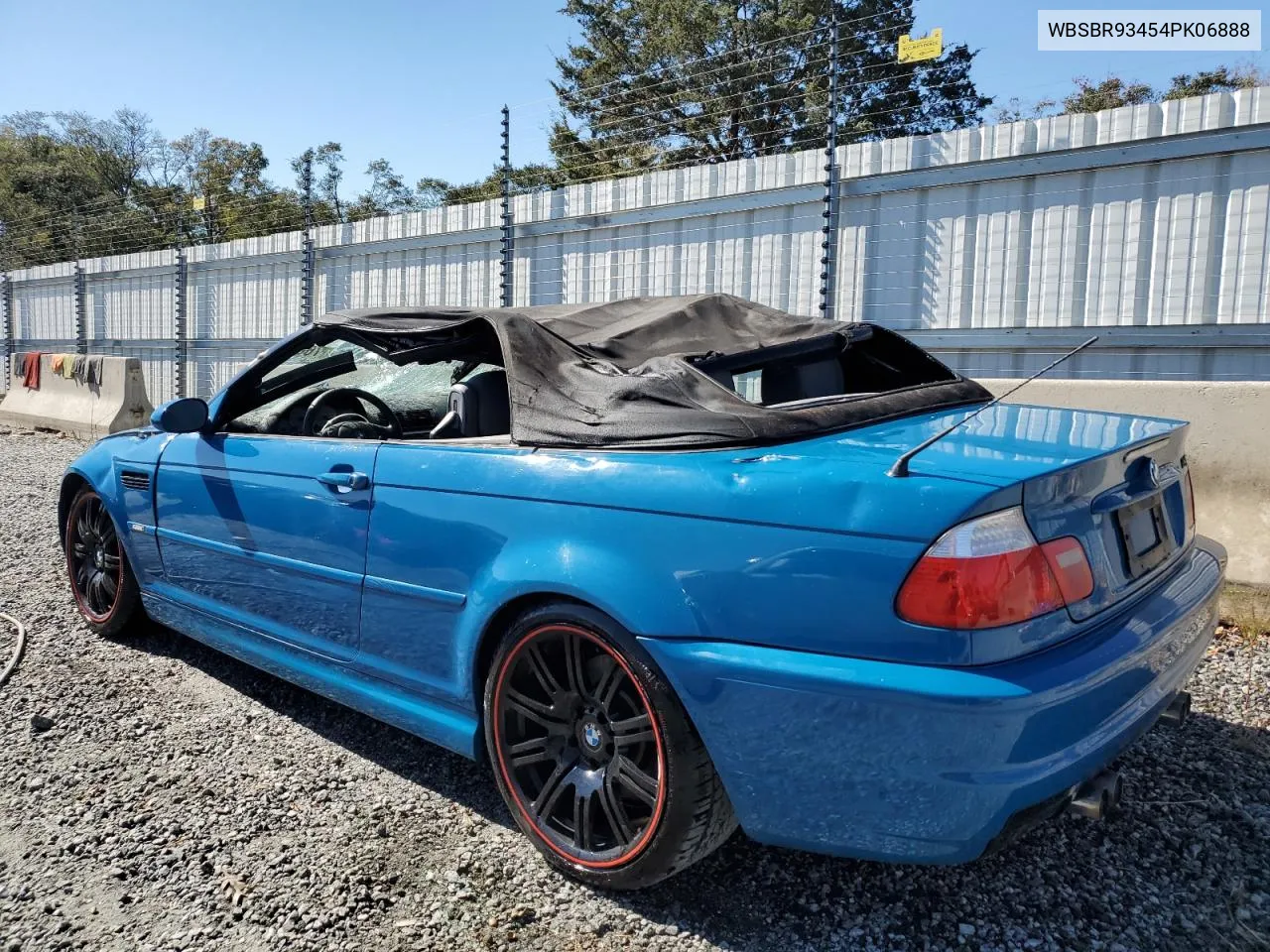 2004 BMW M3 VIN: WBSBR93454PK06888 Lot: 76801194