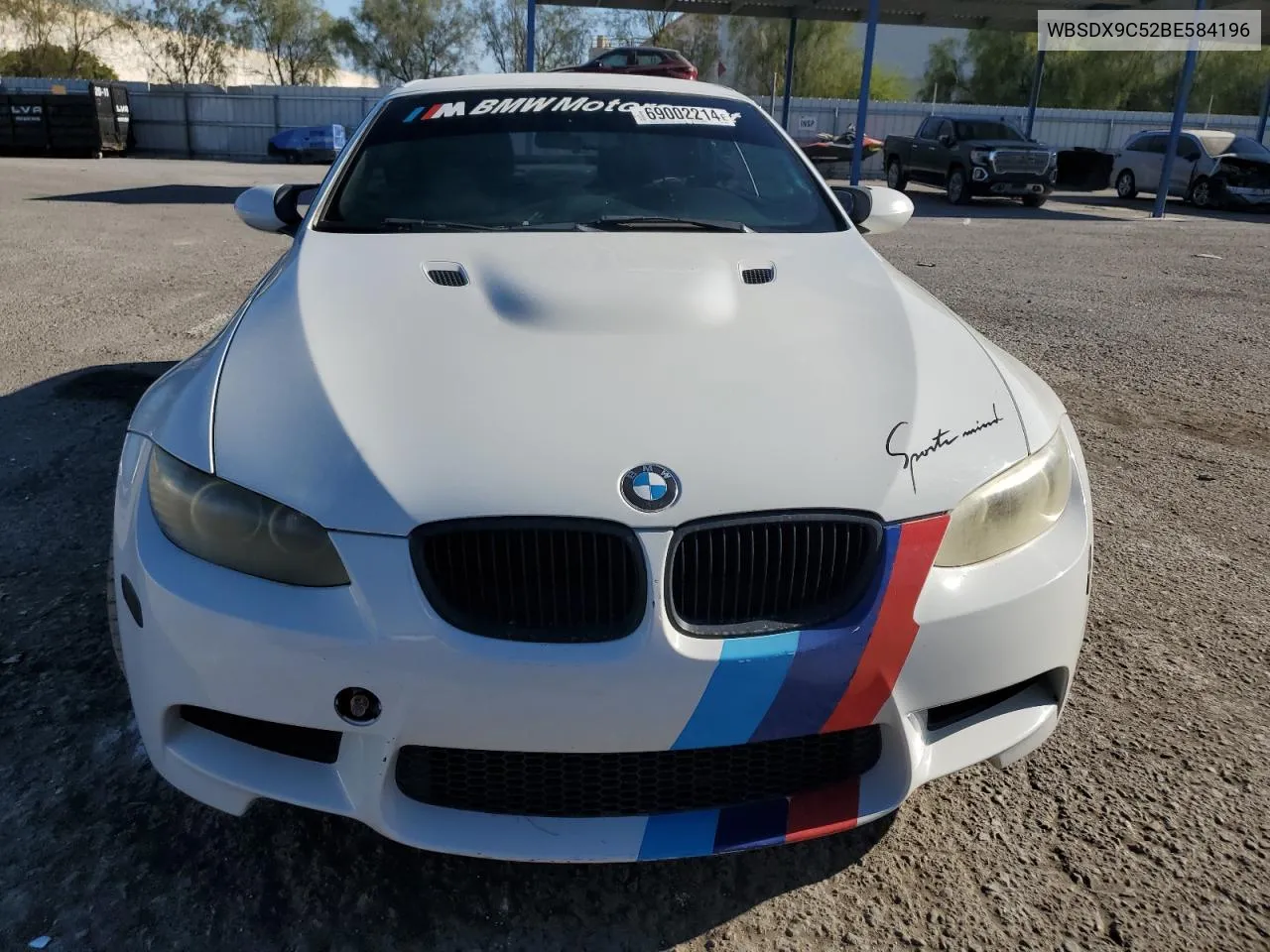 2011 BMW M3 VIN: WBSDX9C52BE584196 Lot: 69002214