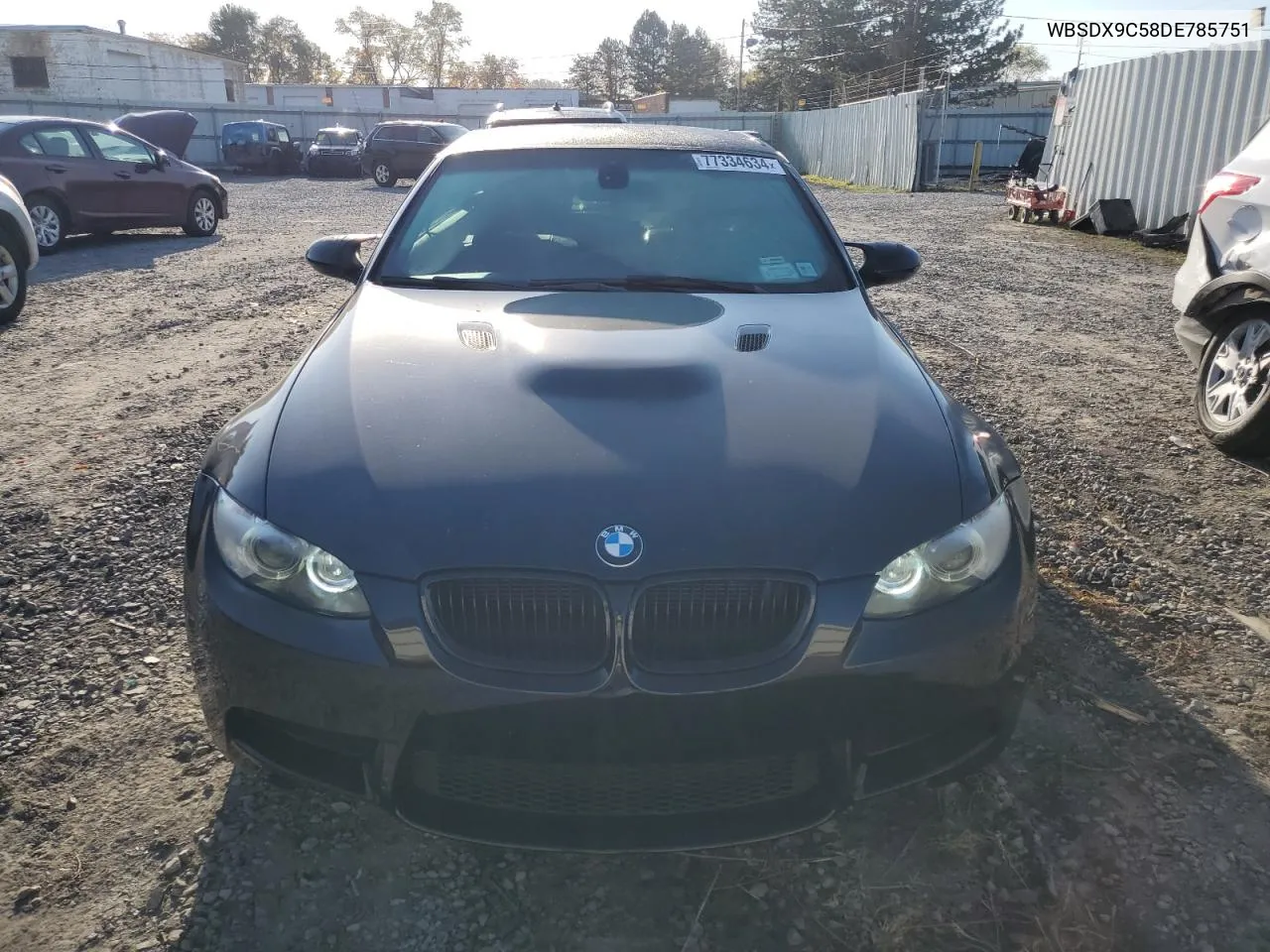 2013 BMW M3 VIN: WBSDX9C58DE785751 Lot: 77334634