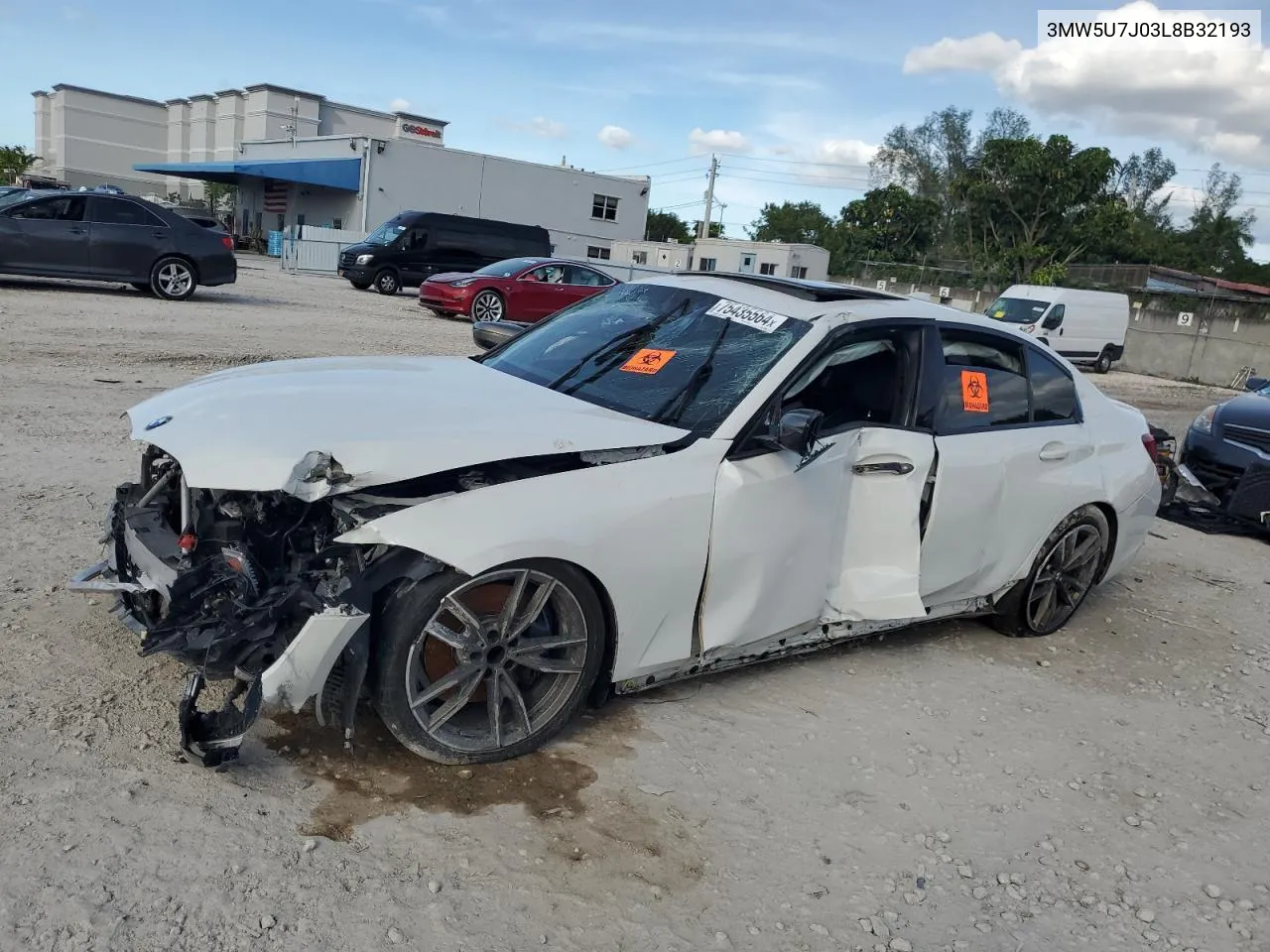 2020 BMW M340I VIN: 3MW5U7J03L8B32193 Lot: 75435564