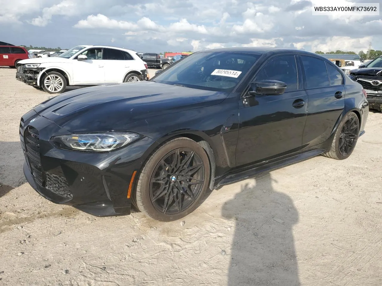 2021 BMW M3 Competition VIN: WBS33AY00MFK73692 Lot: 80295514