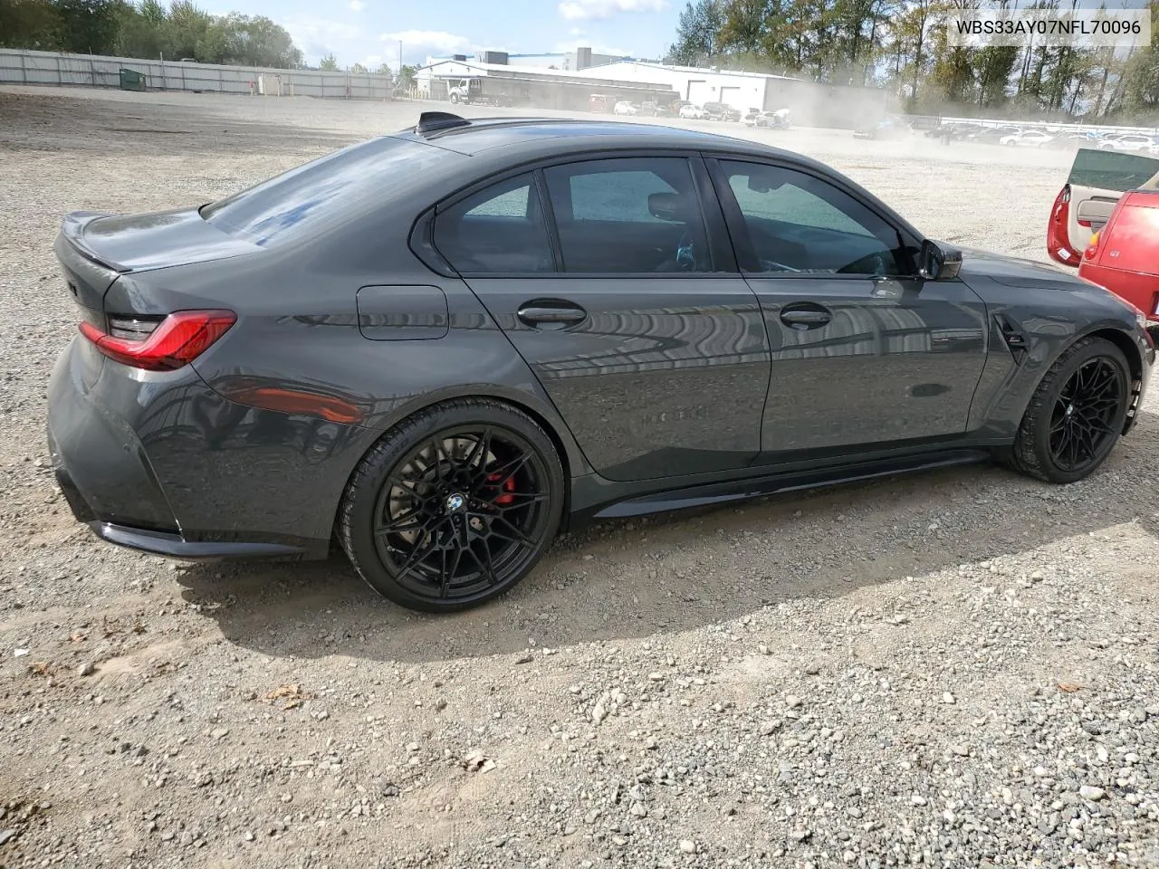 2022 BMW M3 Competition VIN: WBS33AY07NFL70096 Lot: 71321674