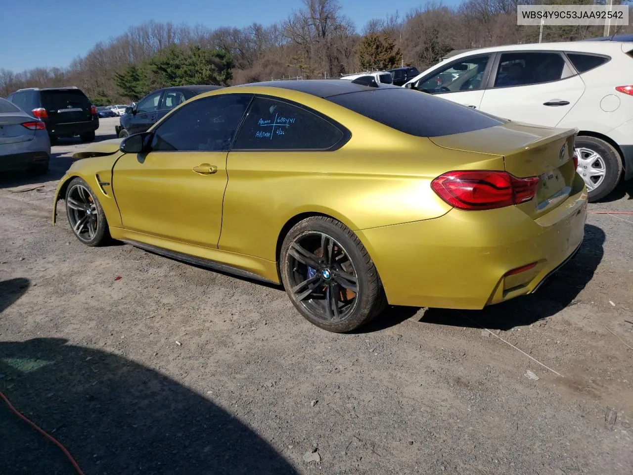 2018 BMW M4 VIN: WBS4Y9C53JAA92542 Lot: 47454984