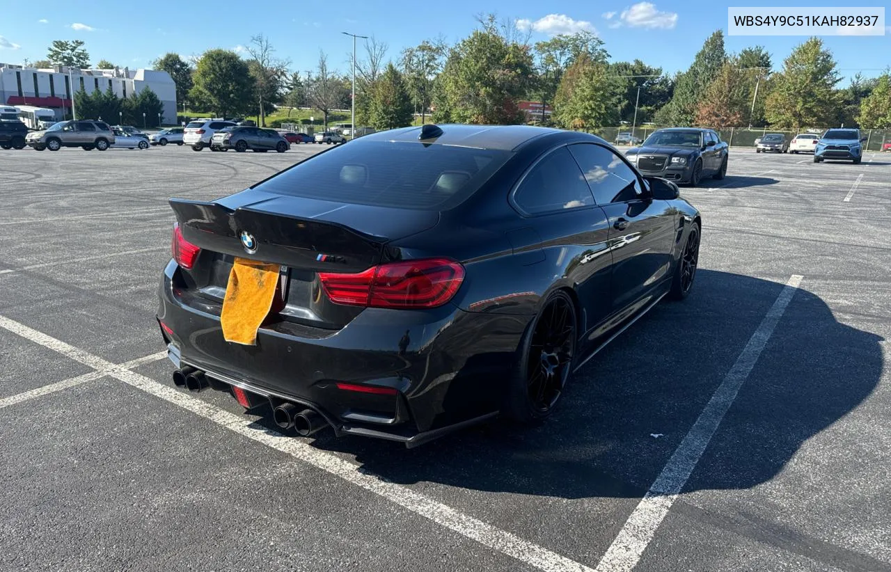 2019 BMW M4 VIN: WBS4Y9C51KAH82937 Lot: 75721994