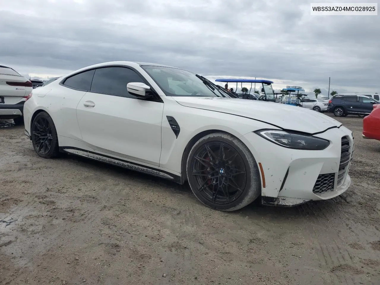 2021 BMW M4 VIN: WBS53AZ04MCG28925 Lot: 73985524