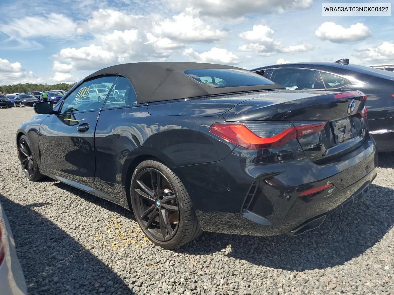 WBA53AT03NCK00422 2022 BMW M440I