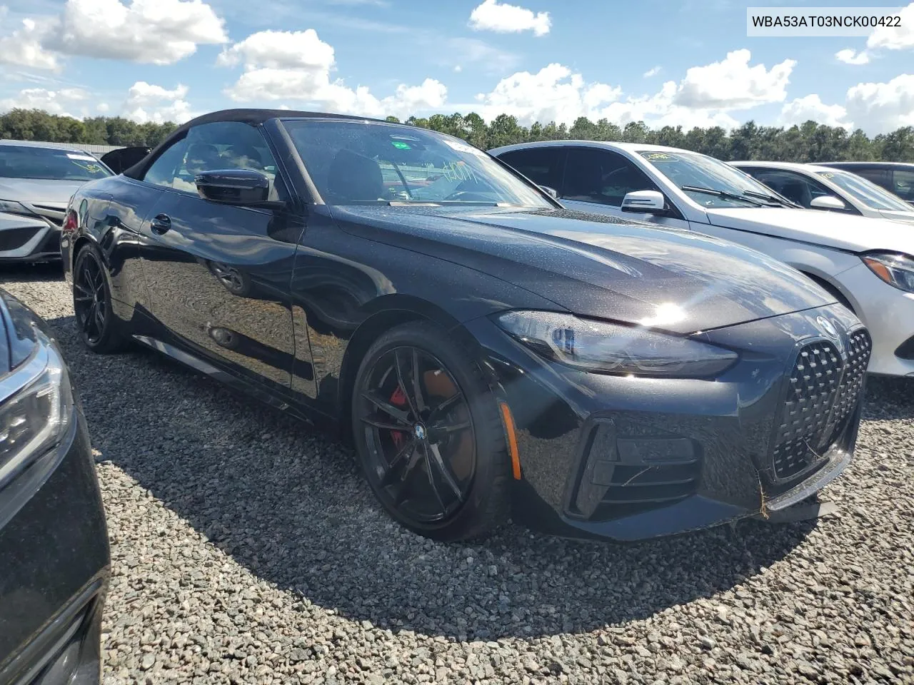 WBA53AT03NCK00422 2022 BMW M440I