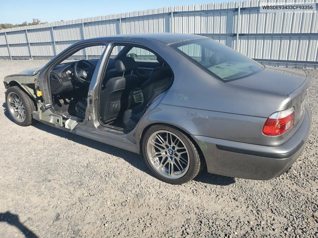 2003 BMW M5 VIN: WBSDE93433CF93356 Lot: 76355194