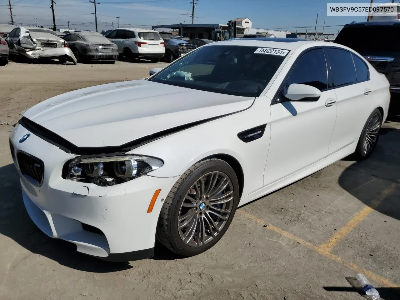 2014 BMW M5 VIN: WBSFV9C57ED097570 Lot: 78022134