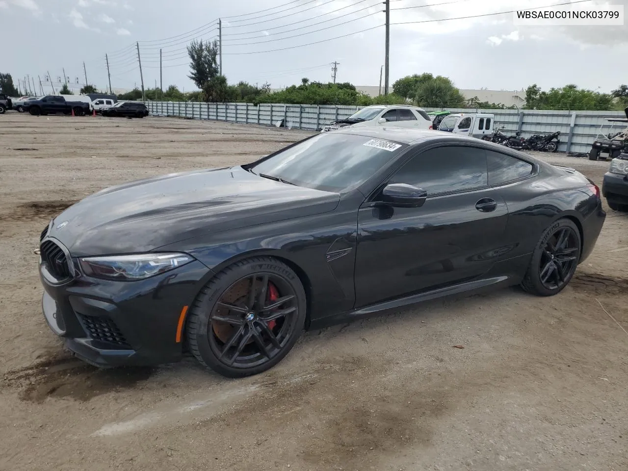 2022 BMW M8 VIN: WBSAE0C01NCK03799 Lot: 71018384